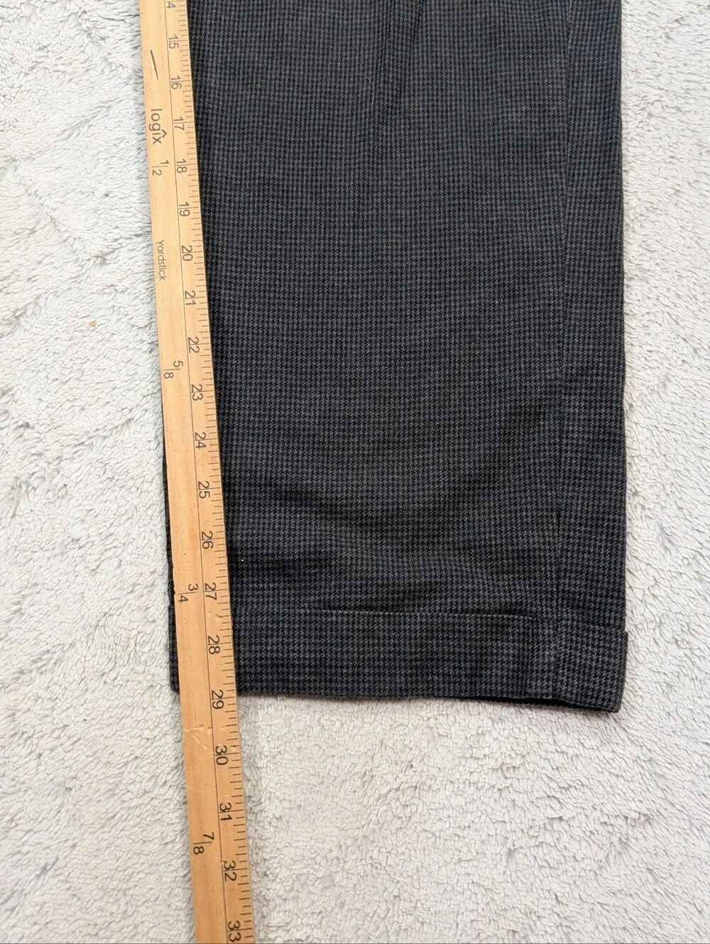 Vtg Polo Ralph Lauren Pants Mens 34x30 Gray Houndstooth Pleats Cuffs Side Buckle